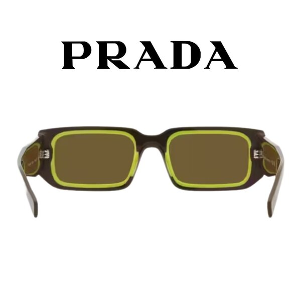 PRADA Symbole Sunglasses - Unisex - Loden Cedar / Dark Brown - Full Inclusion - Picture 2 of 12